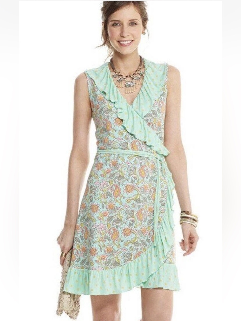 MATILDA JANE Size Wrapped in Sunshine Wrap Dress Large
